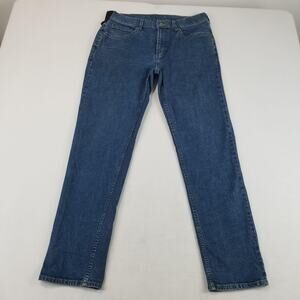 Duluth Trading 40 Grit Jeans Mens 34x32 Blue Slim Straight Stretch Denim Medium